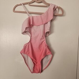 Pink Ombre One-Shoulder Swimsuit